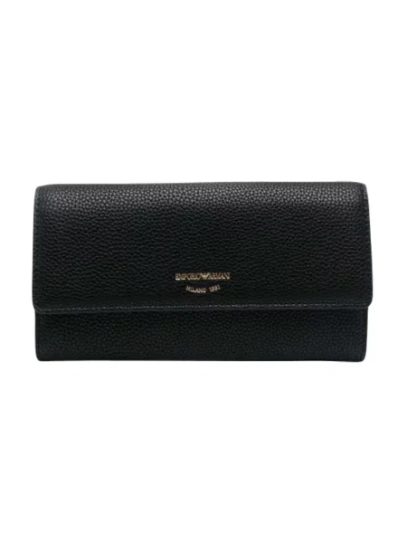 Portfel Emporio Armani z logo czarny
