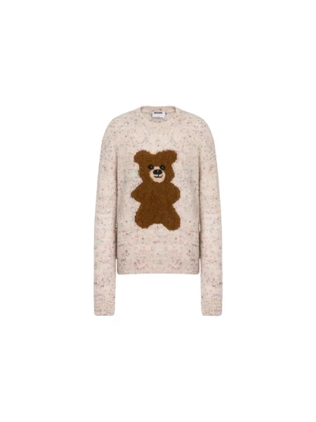 Sweter Moschino wełniany beżowy