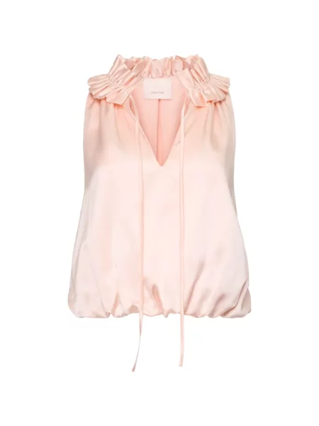 Top Cinq A Sept cu volane roz