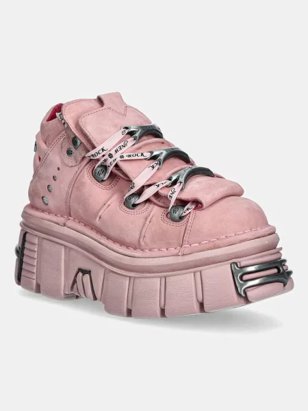 Велурени маратонки New Rock Nobuk Rosa Tower Rosa Acero розово