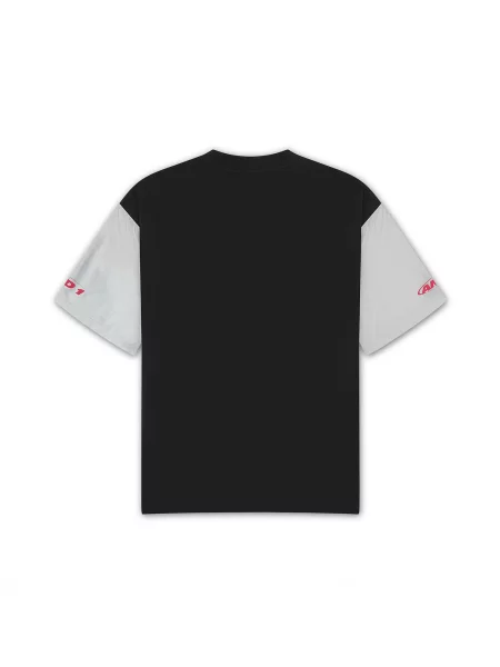 Tricou roșu argintiu negru
