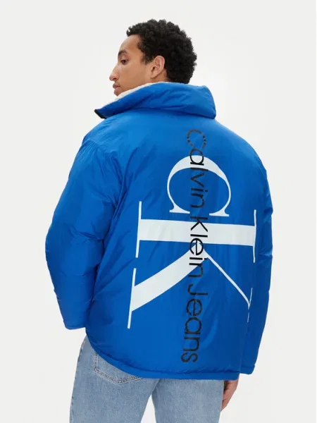 Calvin Klein Jeans Kurtka zimowa Niebieski Oversize szara