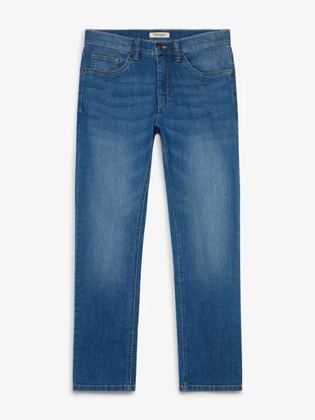 Lekkie jeansy regular fit straight fit niebieskie