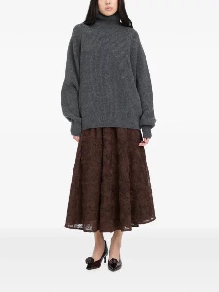 Fustă Rotate Birger Christensen cu model floral plasă maro