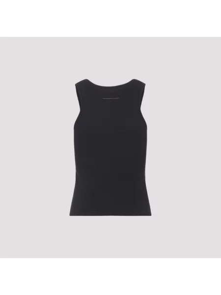 Długi top Mm6 Maison Margiela skórzany czarny