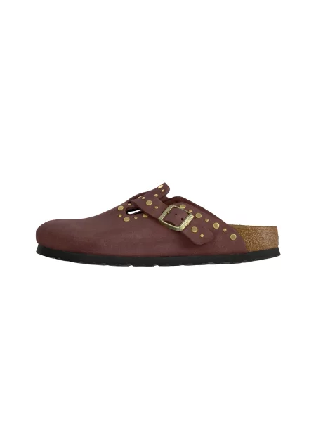 BIRKENSTOCK Saboți Boston Rivet bordeaux roșu