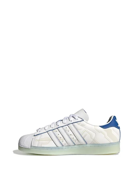 Top Adidas alergare cu decolteu în V alb