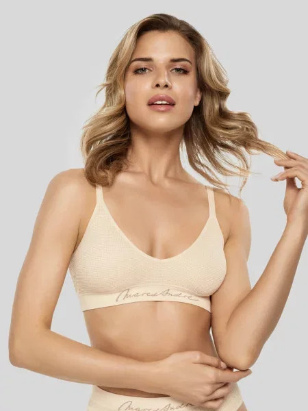 Бюстгальтер-топ с уплотненной чашкой бежевий