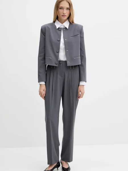 Однотонный пиджак Armani Exchange однобортный серый