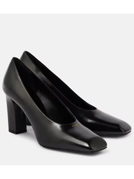 Usnjene salonarji Prada črna