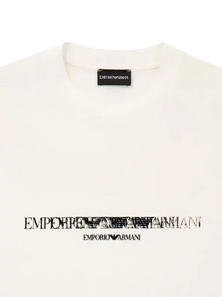 Scurt tricou Emporio Armani cu imagine alb