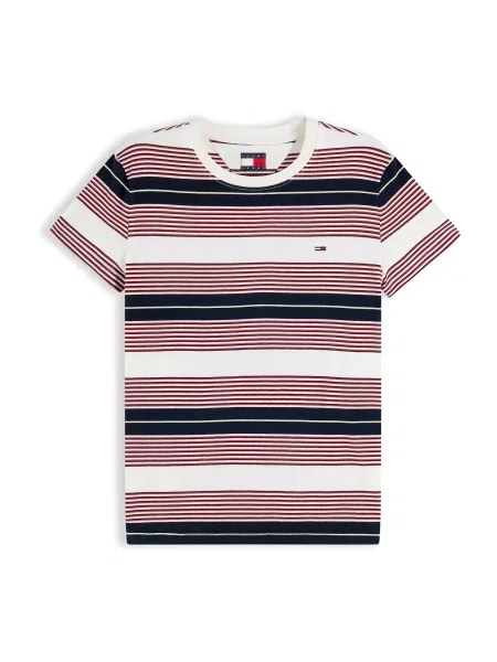 Tommy Jeans Tricou ESS bleumarin / roșu alb