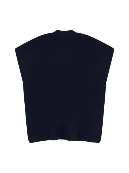 Sweter Alysi wełniany bez rękawów niebieski