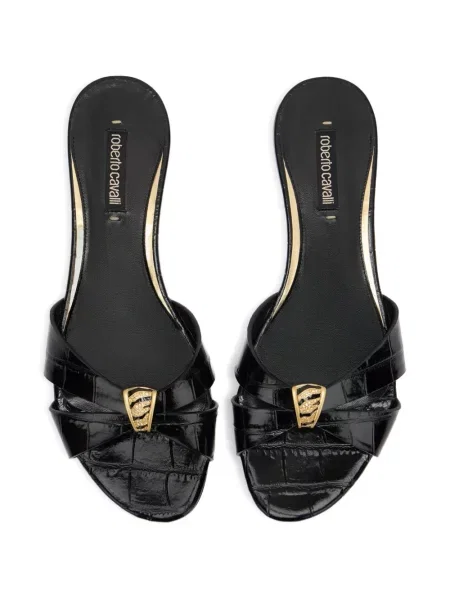 Sandale Roberto Cavalli fără toc negru