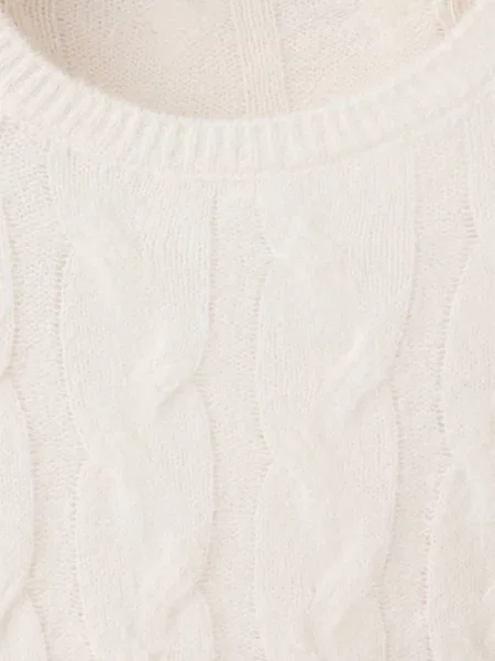 Sweter ścieg pleciony Teen XS MANGO TEEN beżowy