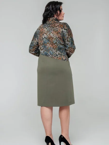 Сукня міді All Posa віскоза/поліестер хакі