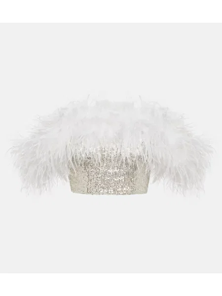 Top Self-portrait o krotszym kroju srebrny