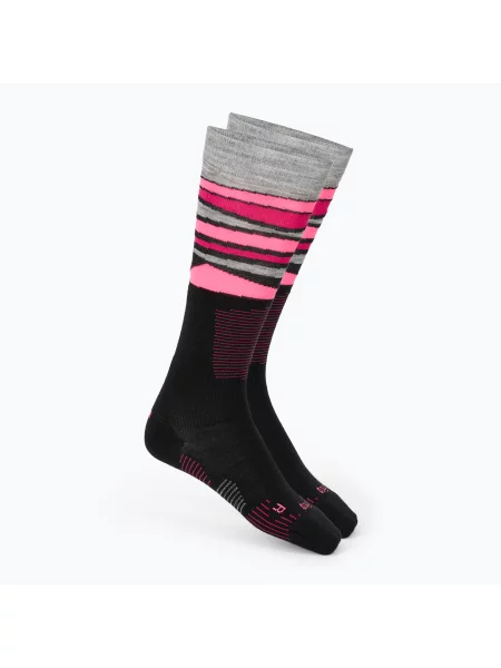 Șosete de schi pentru femei Mico Light Weight Superthermo Natural Merino Ski black/fluorescent fuchsia negru