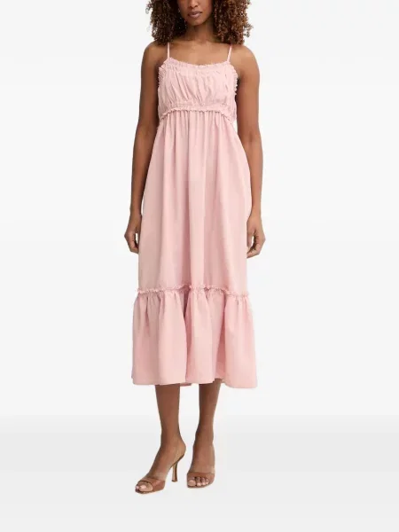 Rochie midi Fracomina cu volane roz