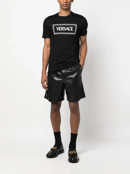 Raštuotas marškinėliai Versace juoda