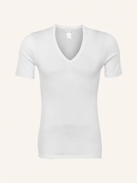 Hanro Koszulka Z Dekoltem W Serek Cotton Pure weiss biała
