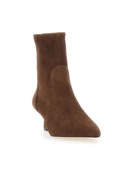 Botki Stuart Weitzman skórzane brązowe
