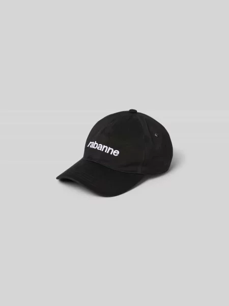 Czapka z daszkiem z wyhaftowanym logo Rabanne czarna