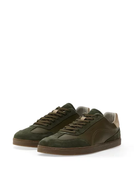 Sneakerși Grounds din piele de căprioară verde