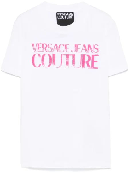 Tricou Versace Jeans Couture din jerseu alb