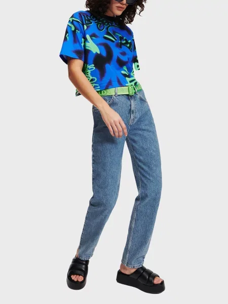 Прямі джинси Karl Lagerfeld Jeans бавовна/еластан блакитний