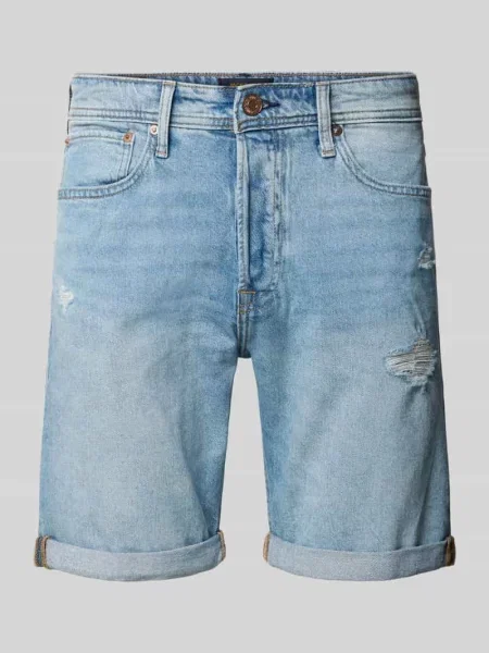 Szorty jeansowe o kroju regular fit z brzegiem model RICK' Jack & Jones niebieskie