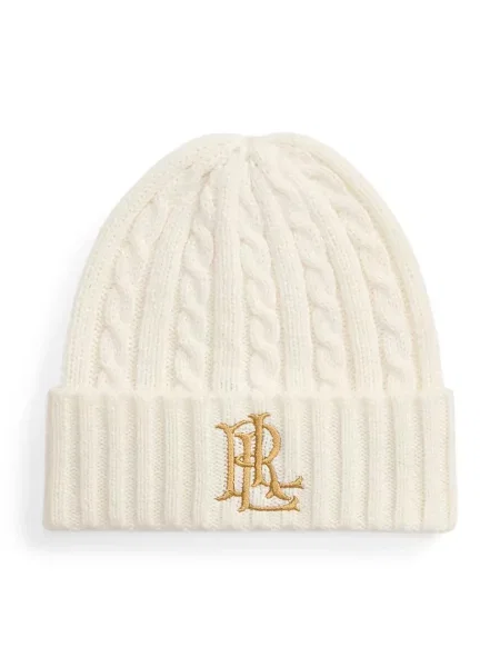 Lauren Ralph Lauren czapka beanie z wełną beżowa