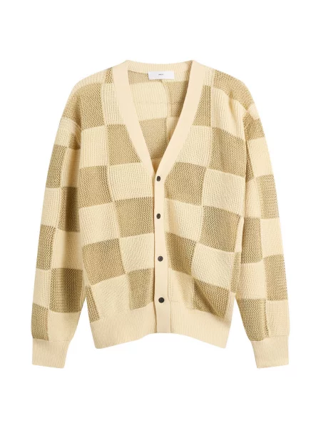 Dzianinowy sweter Toga Archives w kratę beżowy