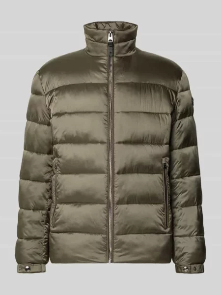 Kurtka pikowana o kroju regular fit ze stójką Joop! Collection oliwkowa