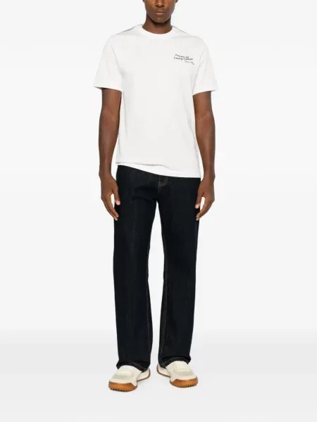 Scurt tricou Moncler cu imagine alb