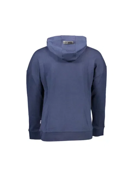 Bluza z kapturem Plein Sport z kapturem z długim rękawem niebieska