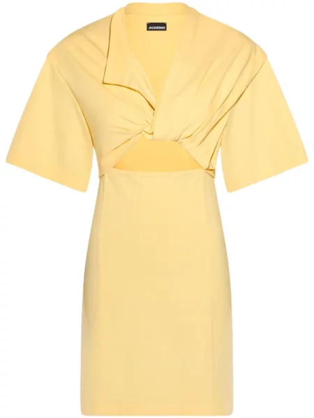 Mała mały sukienka koszulowa Jacquemus garniturowa żółta