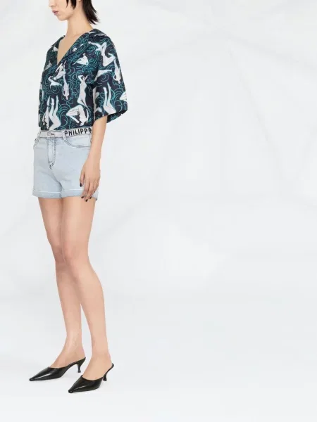 Szorty jeansowe Philipp Plein niebieskie