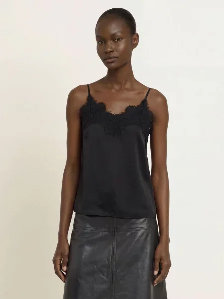 Satynowy top Inwear czarny