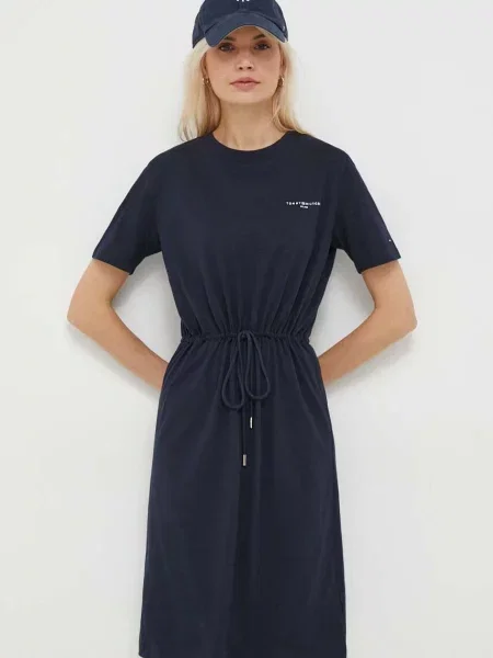 Obleka Tommy Hilfiger mornarsko modra