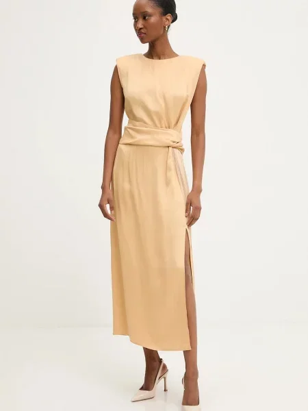 Платье миди Answear.lab клеш желтое
