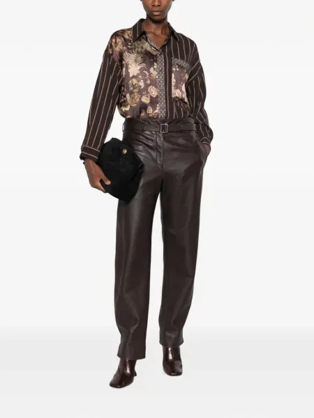 Cămașă Dixie cu model floral cu imagine maro