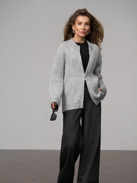Кардиган TrikoBakh вовна/віскоза сірий