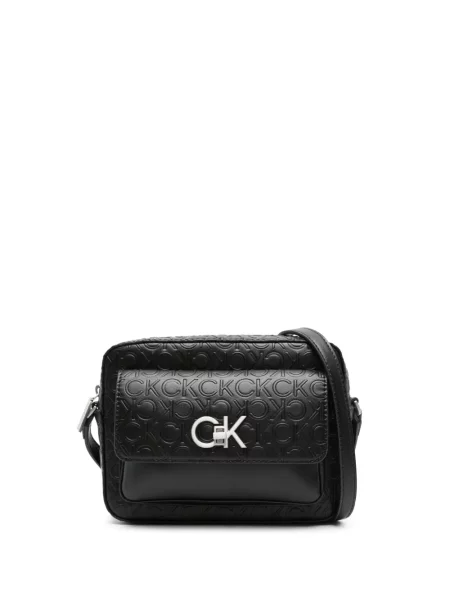 Geanta crossbody Calvin Klein cu autograf negru