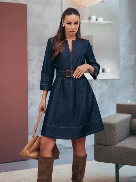 Сукні Dressa темно-синій бавовна/поліестер/еластан синя