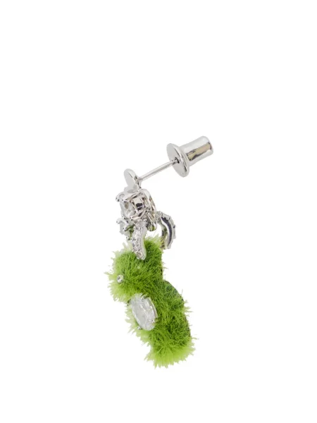 Cercei Yvmin cu model floral argintiu