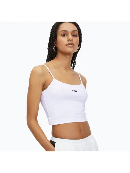 Olcsóbban. Női póló FILA Loni Cropped Spaghetti bright white. Méret: S fehér
