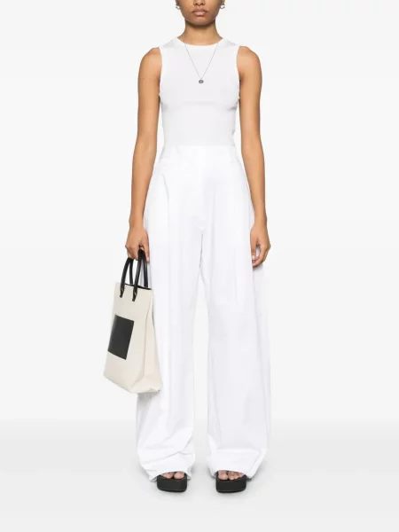 Pantaloni Thelatest plisate alb