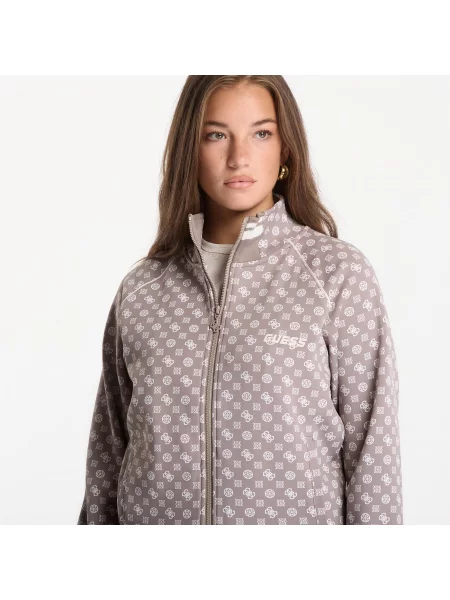 Суитшърт GUESS Aggie Full Zip Sweatshirt Aop/ Ologra L