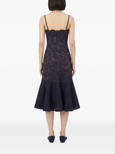 Rochie midi Self-portrait din dantelă albastru